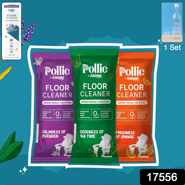 Pollic Kadam Concentrated Floor Cleaner Refill Kit with Reusable Measuring Bottle - justgrabit.in | Just Grab It