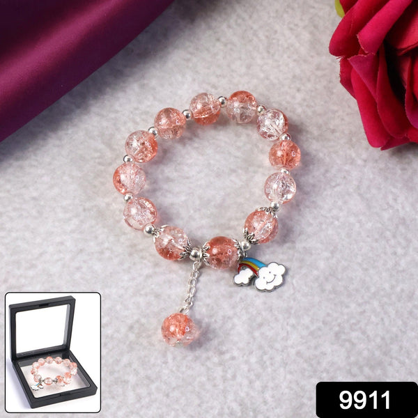 Elegant Crystal Beaded Charm Bracelet - justgrabit.in | Just Grab It