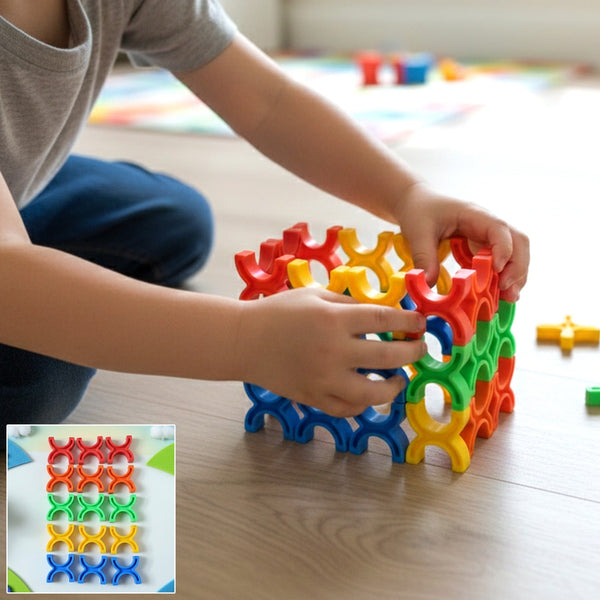 Balanced Block Colorful Interlocking Stacking Toy (1 Set) - justgrabit.in | Just Grab It