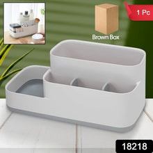 Plastic Multipurpose 5 Compartment Bathroom Desk Organizer Holder (1 Pc) - justgrabit.in | Just Grab It