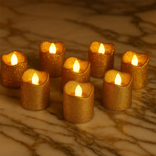 Christmas Premium Glitter LED Tealight Candles (9 Pc Set) - justgrabit.in | Just Grab It