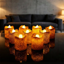 Christmas Premium Glitter LED Tealight Candles (9 Pc Set) - justgrabit.in | Just Grab It