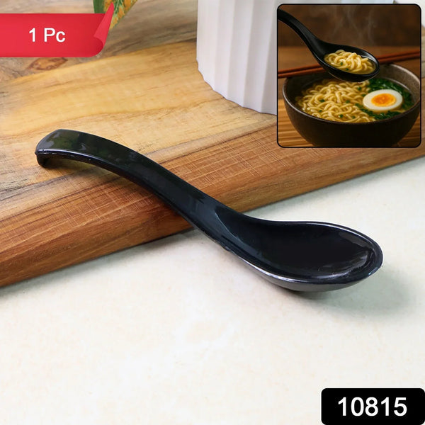 Plastic Soup Spoon – Deep Bowl (1 Pc / Black) - justgrabit.in | Just Grab It