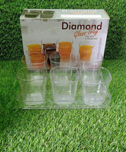 6pc Glasses Set With tray Stylish Transparent Water Glass / Juice Glass / Beer Glass / Wine Glass Plastic Glass Set - Justgrabit Inc.