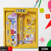 Stationery Kit for Kids - Metal Pencil Box, Sharpener, Pencil & Eraser (12 Pc Set) - justgrabit.in | Just Grab It