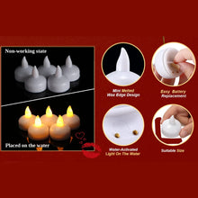Set of 12 Flameless Floating Candles Battery Operated Tea Lights Tealight Candle - Decorative, Wedding, Diwali - Justgrabit Inc.