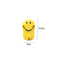 Plastic Self - Adhesive Smiley Face Hooks, 1 Kg Load Capacity (6pcs) - Justgrabit Inc.