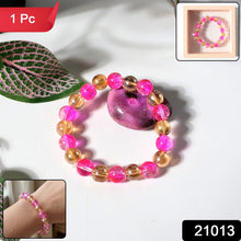 Elegant Dual - Tone Crystal Beaded Stretch Bracelet (1 Pc) - justgrabit.in | Just Grab It