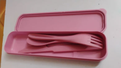 4 in 1 Travel Utensils Plastic Spoons and Forks Sets for Lunch Box (3 Pc With Case) - justgrabit.in | Just Grab It