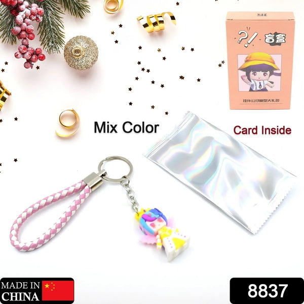 Cute Keychain With Card Gift - Keychain Accessories Key Chain Backpack Charms Car Keys Keychain for Kids Girls, Unicorn Toy and Charm Key - Chain for Bag / Door Key - Ring / car Key - Ring / Party Favor (Mix Color & Design 1 Pc ) - Justgrabit Inc.