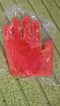 Gloves Magic Silicone Dish Washing Gloves With thumb knife finger protecor gears cutting vegetable (1 Pair) - justgrabit.in | Just Grab It