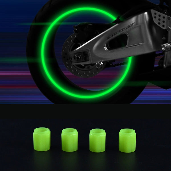 Tyre Valve Caps Luminous Glow Car Tire Valve Cap Covers vaal cap (4 Pcs Set) - justgrabit.in | Just Grab It