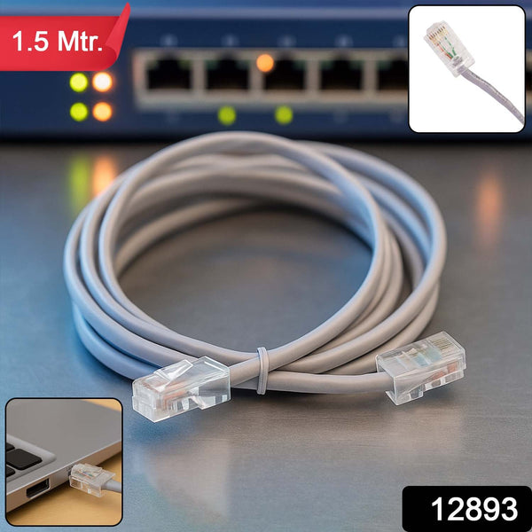 High - Speed 1.5 Meter Ethernet LAN Cable (1 Pc) - justgrabit.in | Just Grab It