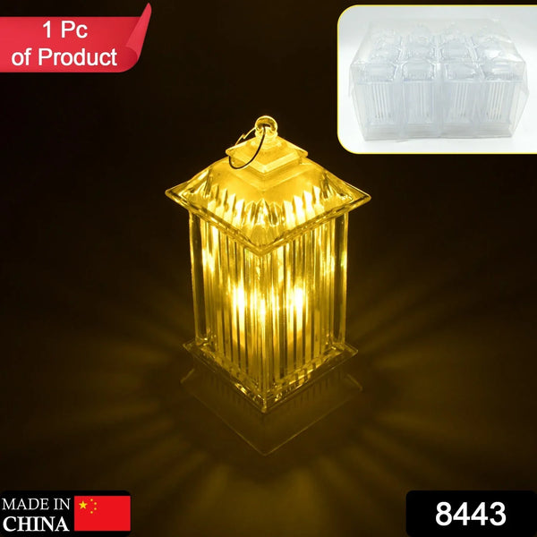 Lantern Shape Led Light Decorative LED Flickering Crystal Candle Light for Holiday Party, crylic Crystal Table Lamp Crystal Table Lamp Atmosphere Lamp Bedroom, Diwali (MOQ : - 12pc) - justgrabit.in | Just Grab It