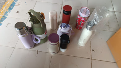 Stainless Steel Vacuum Bottle with Cup Lid Thermos for Hot Cold Drinks Travel Use 1 Pc - justgrabit.in | Just Grab It