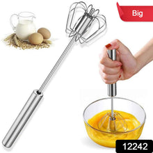 Big Stainless Steel Egg Whisk, Hand Push Rotary Whisk Blender (1 Pc / 35 Cm) - justgrabit.in | Just Grab It