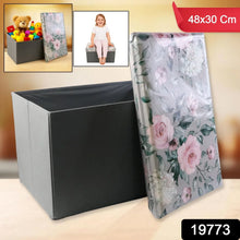 Premium Foldable Storage Box with Floral Lid (1 Pc) - justgrabit.in | Just Grab It