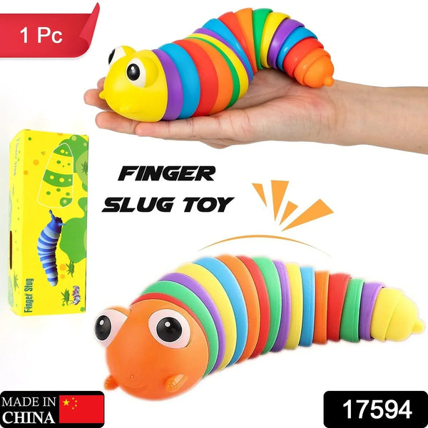 3D Rainbow Color Plastic Slug Fidget Toys, Stress Relieving Toy, Sensory Slug Toy for Boys and Girls, Finger slug Toy, for Autistic, Caterpillar Fidget Toys Stress Relief Gifts for Toddlers Kids Adults (1 Pc) - Justgrabit Inc.