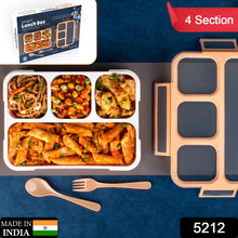 Leak - Proof Lunch Box with 4 Compartments for School & Office Use - justgrabit.in | Just Grab It