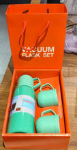 Green Vacuum Flask Set – Stainless Steel Thermos with 3 Cups, Approx 500ml - Justgrabit Inc.