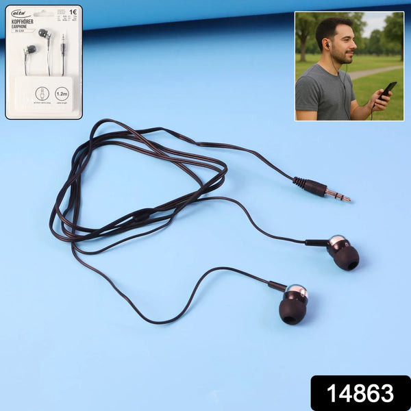 Wired Stereo Earphones with 3.5mm Jack (1 Pc / 1.2m Cable) - Justgrabit Inc.