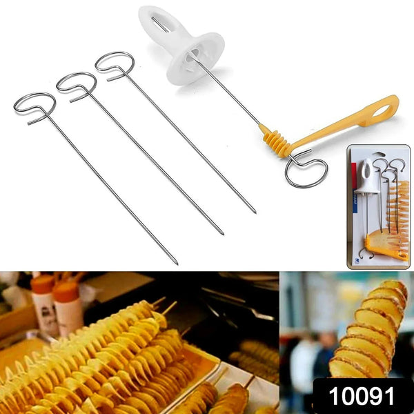 1 Set Potato Spiral Cutter, Potato Twister (4 Spits) - Justgrabit Inc.