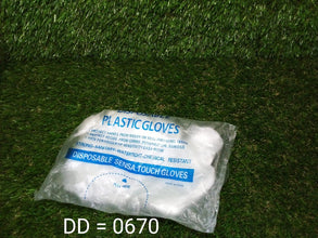 Plastic Transparent Disposable Clear Gloves (White) (100Pc) - Justgrabit Inc.