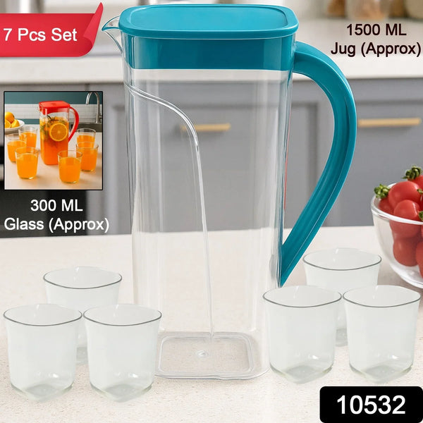 Supermom Plastic Marina Jug with 6 Glass Set - Justgrabit Inc.