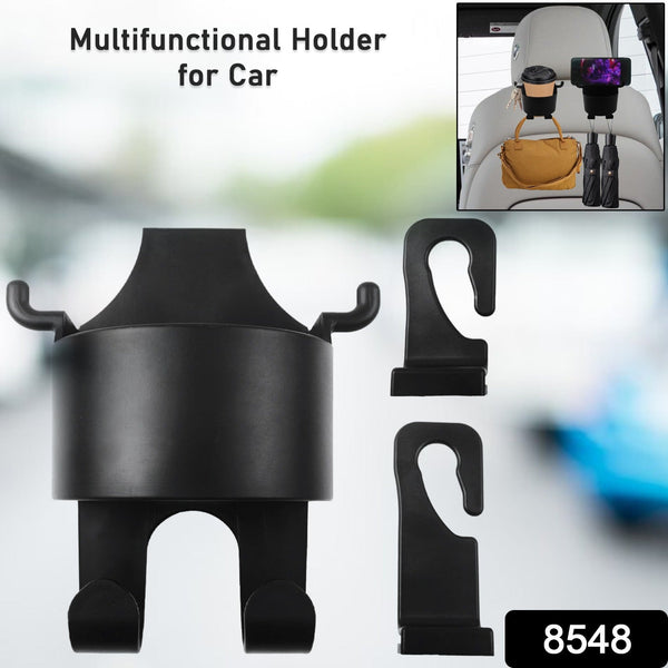 3 - in - 1 Car Headrest Backseat Organizer with Phone Holder & Hooks for Travel - justgrabit.in | Just Grab It