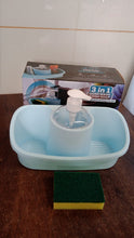 3 in 1 Hand wash Liquid Soap Dispenser with Sponge Holder (1 Set) - justgrabit.in | Just Grab It