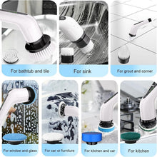 9 - in - 1 Electric Cleaning Brush with Long Extendable Handle (1 Set) - justgrabit.in | Just Grab It