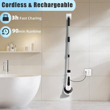 9 - in - 1 Electric Cleaning Brush with Long Extendable Handle (1 Set) - justgrabit.in | Just Grab It