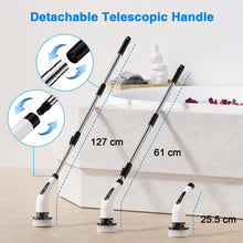 9 - in - 1 Electric Cleaning Brush with Long Extendable Handle (1 Set) - justgrabit.in | Just Grab It