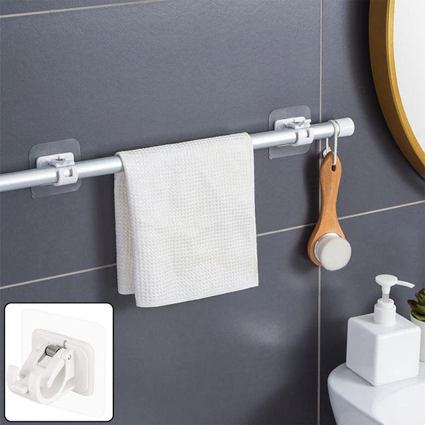 Multipurpose No - Drill Wall Mounted Adhesive Towel Rod Holder (1 Pc) - justgrabit.in | Just Grab It