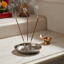 Stainless Steel Lotus Agarbatti Stand with Triple Stick Holder (1 Pc) - justgrabit.in | Just Grab It