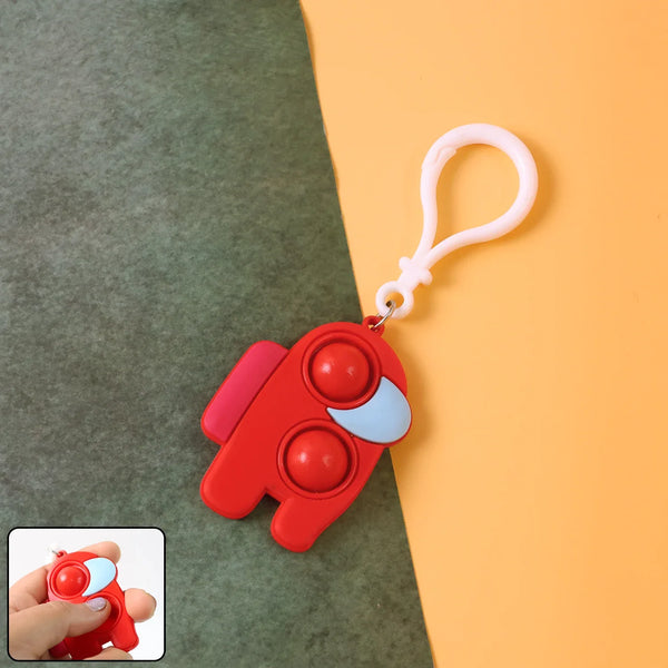 Pop - It Fidget Keychain Toy - (1 Pc / Mix Color) - justgrabit.in | Just Grab It