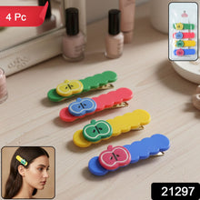 Cute Apple Design Hair Clip Set (4 Pc) - justgrabit.in | Just Grab It
