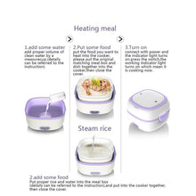 Electric Lunch Box Portable Food Warmer Food Heating Lunch Box Removable Food - Grade Stainless Steel Compartments, 220V 200W, for Car, Truck, office  - Justgrabit Inc.
