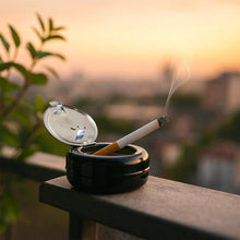 Round Smokeless Ashtray with Lid (1 Pc) - justgrabit.in | Just Grab It