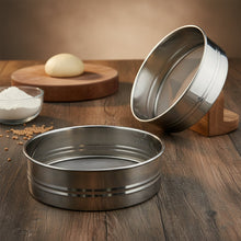 Stainless Steel Fine Mesh Atta Chalni Sieve Set (2 Pc Set) - justgrabit.in | Just Grab It