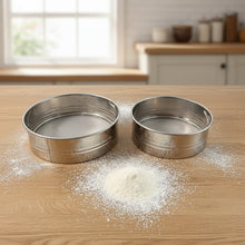 Stainless Steel Fine Mesh Atta Chalni Sieve Set (2 Pc Set) - justgrabit.in | Just Grab It