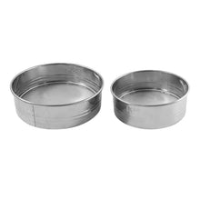 Stainless Steel Fine Mesh Atta Chalni Sieve Set (2 Pc Set) - justgrabit.in | Just Grab It