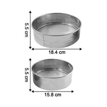Stainless Steel Fine Mesh Atta Chalni Sieve Set (2 Pc Set) - justgrabit.in | Just Grab It