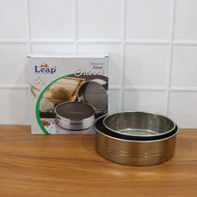 Stainless Steel Fine Mesh Atta Chalni Sieve Set (2 Pc Set) - justgrabit.in | Just Grab It