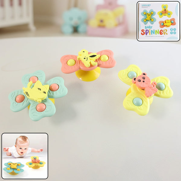 Buzzy Baby Spinner Toy Set – Suction Cup Spinning Toys (3 Pc Set) - justgrabit.in | Just Grab It