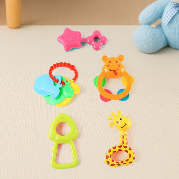 Plastic Baby Rattle Toys 5 Pcs Set - justgrabit.in | Just Grab It