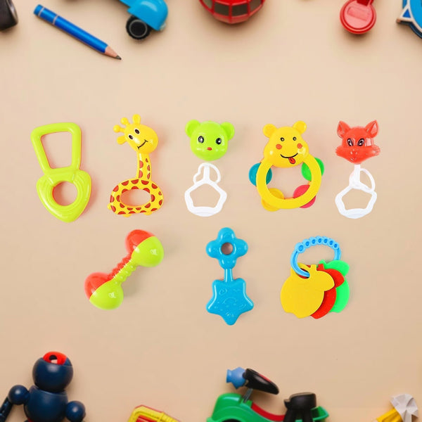 Baby Rattle Toy Collection for Infants 8 Pcs Set - justgrabit.in | Just Grab It