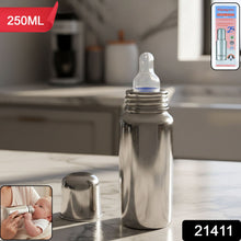 Stainless Steel Baby Feeding Bottle 250 ML - justgrabit.in | Just Grab It