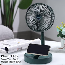 Rechargeable Desktop Table Fan Mobile Phone Holder (1 Pc) - justgrabit.in | Just Grab It