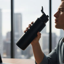 Stainless Steel 1000ml Flip - Top Reusable Sports Water Bottle – 1 Pc - justgrabit.in | Just Grab It